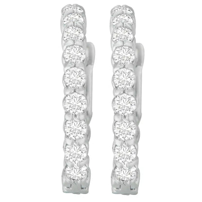 14k White Gold Round Cut Diamond Earrings (2.4 Cttw H-i Color Si2-i1 Clarity) - Fine Jewelry us Direct