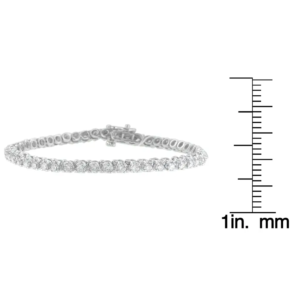 14k White Gold Round-cut Diamond Tennis Bracelet (3.00 Cttw G-h Color I1-i2 Clarity) - Fine Jewelry us Direct