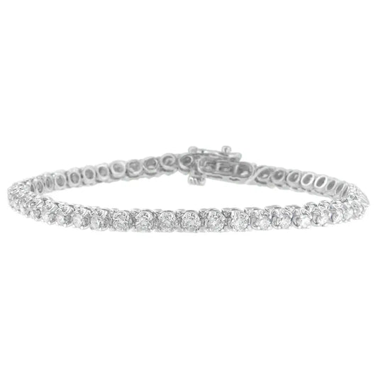 14k White Gold Round-cut Diamond Tennis Bracelet (3.00 Cttw G-h Color I1-i2 Clarity) - Fine Jewelry us Direct