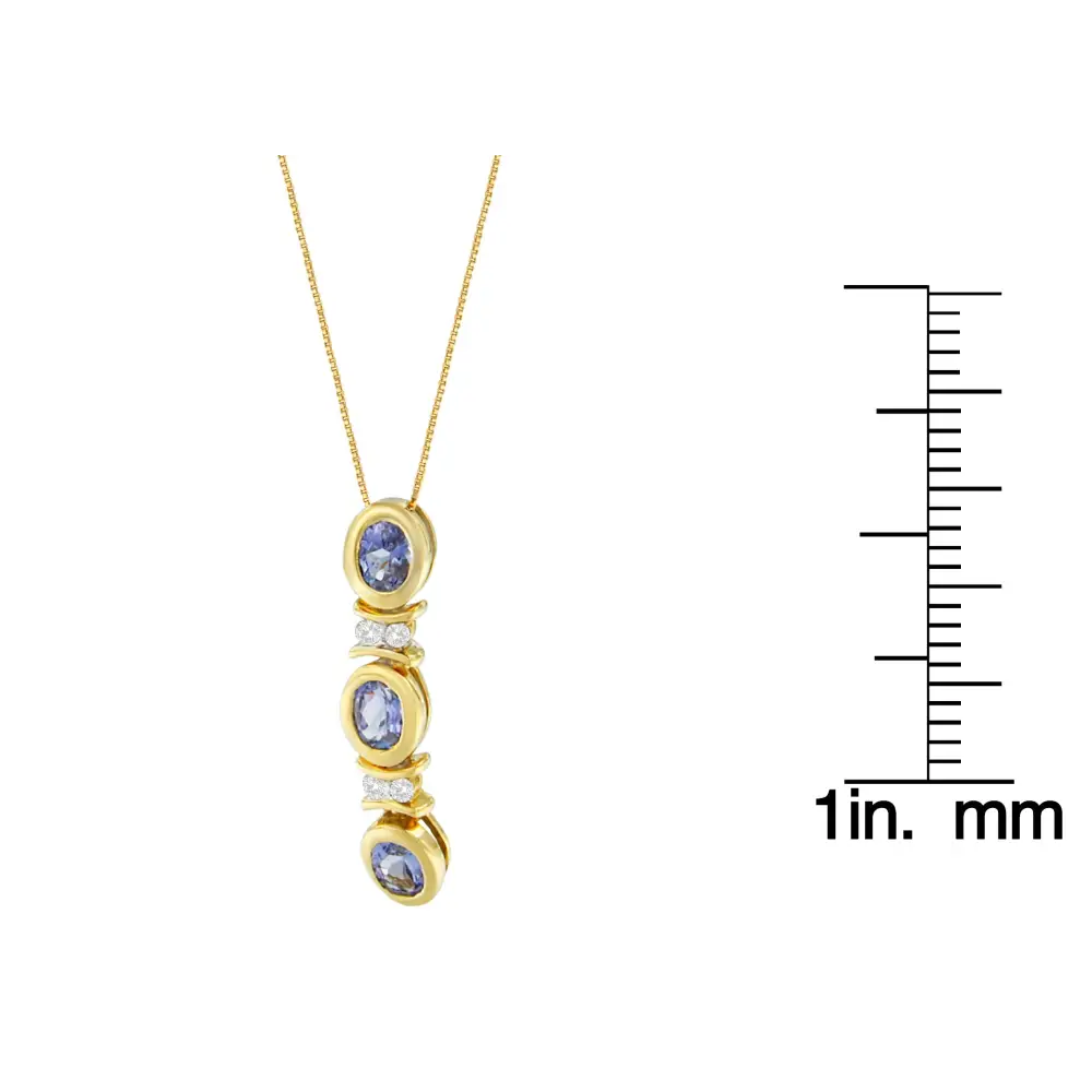 14k White Gold Round Cut Diamonds and Tanzanite Pendant Necklace (1.20 Cttw G-h Color Si2-i1 Clarity) - Fine Jewelry