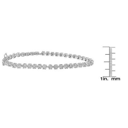 14k White Gold Round Diamond Bracelet (2.00 Cttw H-i Color I1-i2 Clarity) - Fine Jewelry us Direct