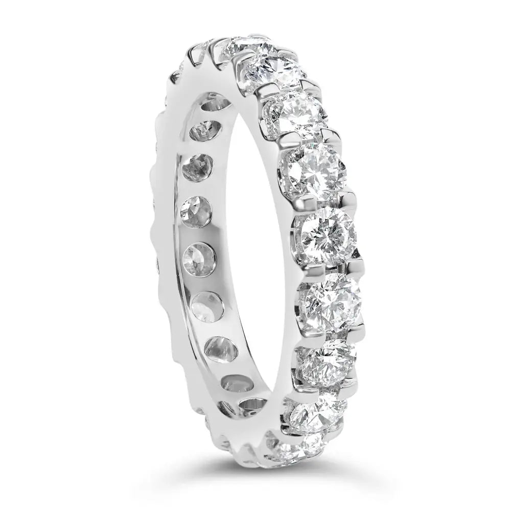 14k White Gold Shared Prong Set Round Diamond Eternity Band Ring (g-h Color Si1-si2 Clarity) - Fine Jewelry us Direct