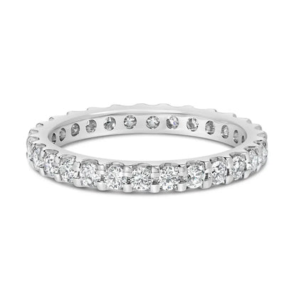 14k White Gold Shared Prong Set Round Diamond Eternity Band Ring (g-h Color Si1-si2 Clarity) - Fine Jewelry us Direct