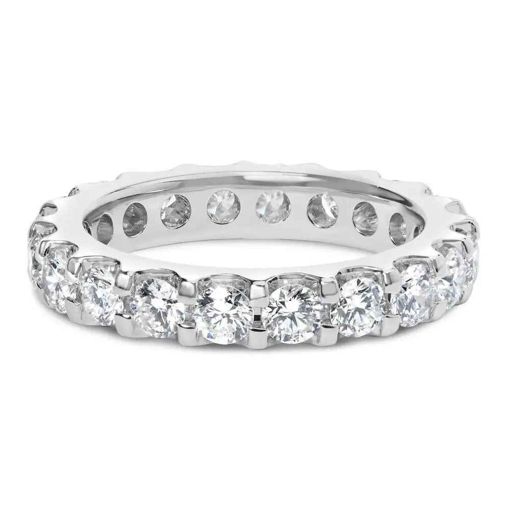 14k White Gold Shared Prong Set Round Diamond Eternity Band Ring (g-h Color Si1-si2 Clarity) - Fine Jewelry us Direct