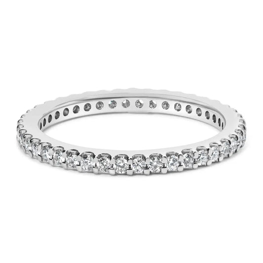 14k White Gold Shared Prong Set Round Diamond Eternity Band Ring (g-h Color Si1-si2 Clarity) - Fine Jewelry us Direct