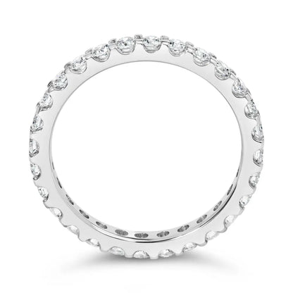 14k White Gold Shared Prong Set Round Diamond Eternity Band Ring (g-h Color Si1-si2 Clarity) - Fine Jewelry us Direct