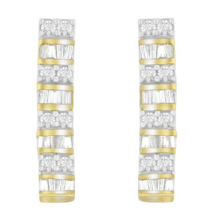 14k Yellow Gold 1 1/3 Cttw Diamond Dangle Earrings (h-i I1-i2) - Fine Jewelry us Direct