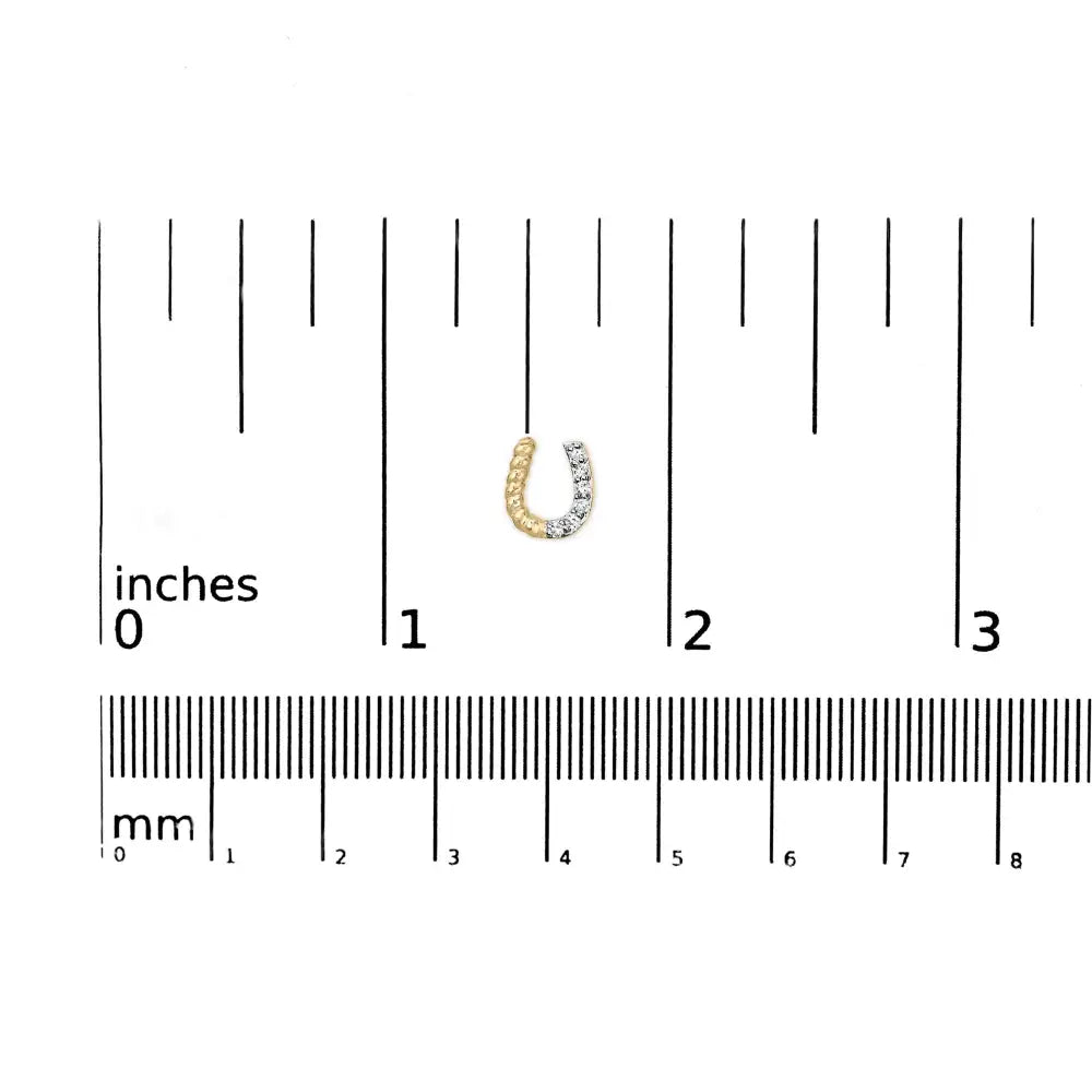 14k Yellow Gold 1/10 Cttw Diamond and Braided Horseshoe Stud Earrings (i-j Color I1-i2 Clarity) - Fine Jewelry us Direct