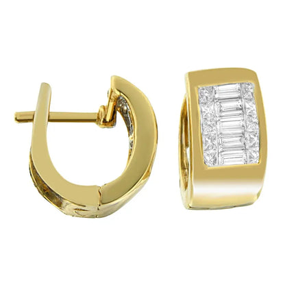 14k Yellow Gold 1/2 Cttw Diamond Huggy Earrings (h-i Vs2-si1) - Fine Jewelry us Direct