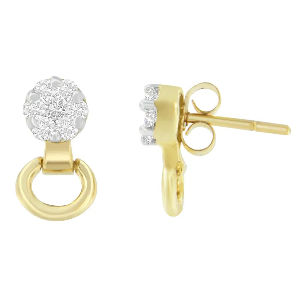 14k Yellow Gold 1/2 Cttw Diamond Stud Earrings (i-j Si1-si2) - Fine Jewelry us Direct