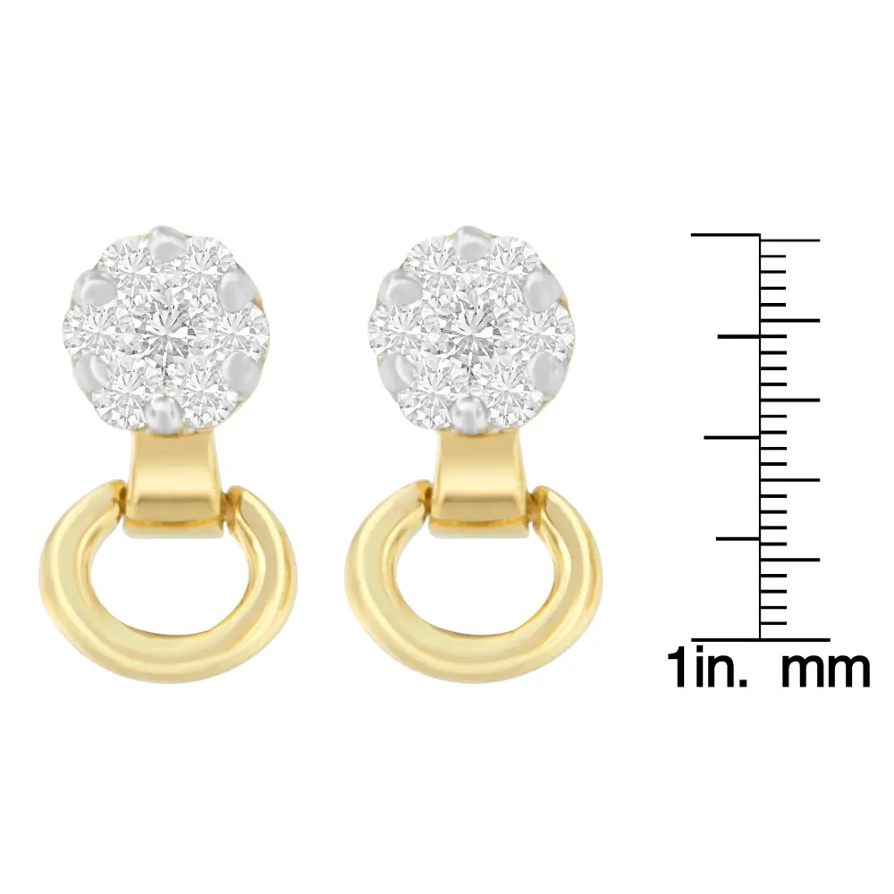 14k Yellow Gold 1/2 Cttw Diamond Stud Earrings (i-j Si1-si2) - Fine Jewelry us Direct