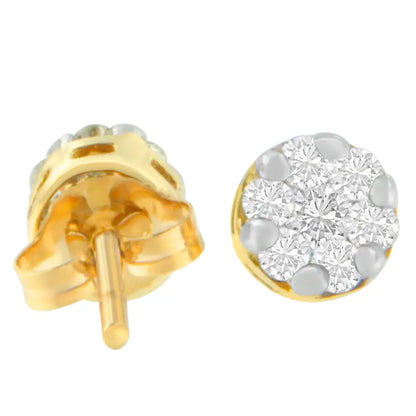 14k Yellow Gold 1/2 Cttw Round Cut Diamond Earrings (h-i Si2-i1) - Fine Jewelry us Direct