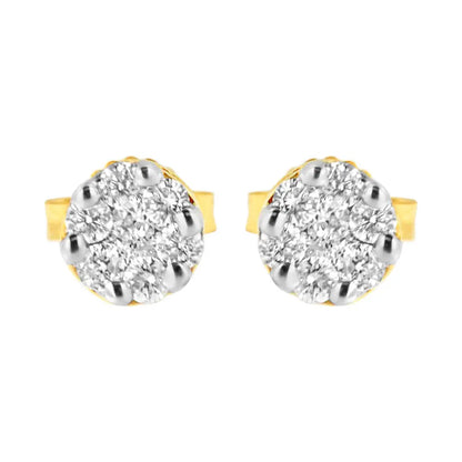 14k Yellow Gold 1/2 Cttw Round Cut Diamond Earrings (h-i Si2-i1) - Fine Jewelry us Direct