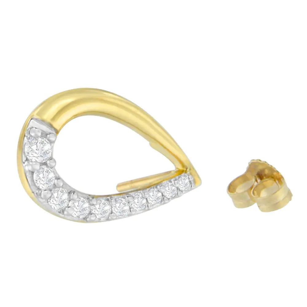 14k Yellow Gold 1/2ct. Tdw Round- Cut Diamond Earrings (h-i,si1-si2) - Fine Jewelry us Direct