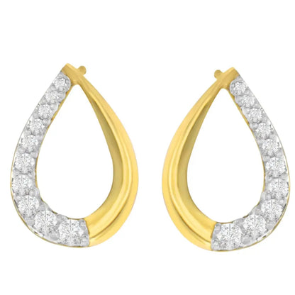 14k Yellow Gold 1/2ct. Tdw Round- Cut Diamond Earrings (h-i,si1-si2) - Fine Jewelry us Direct