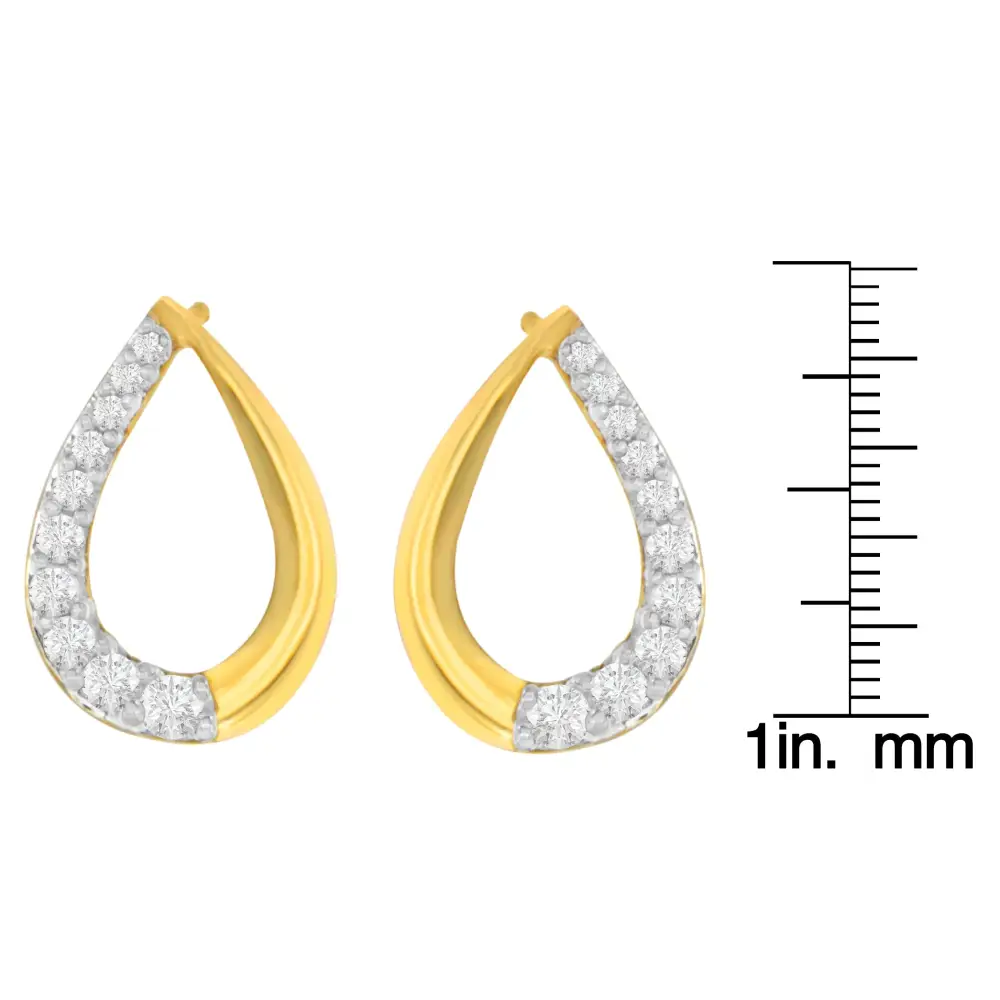 14k Yellow Gold 1/2ct. Tdw Round- Cut Diamond Earrings (h-i,si1-si2) - Fine Jewelry us Direct