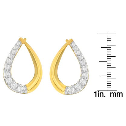 14k Yellow Gold 1/2ct. Tdw Round- Cut Diamond Earrings (h-i,si1-si2) - Fine Jewelry us Direct