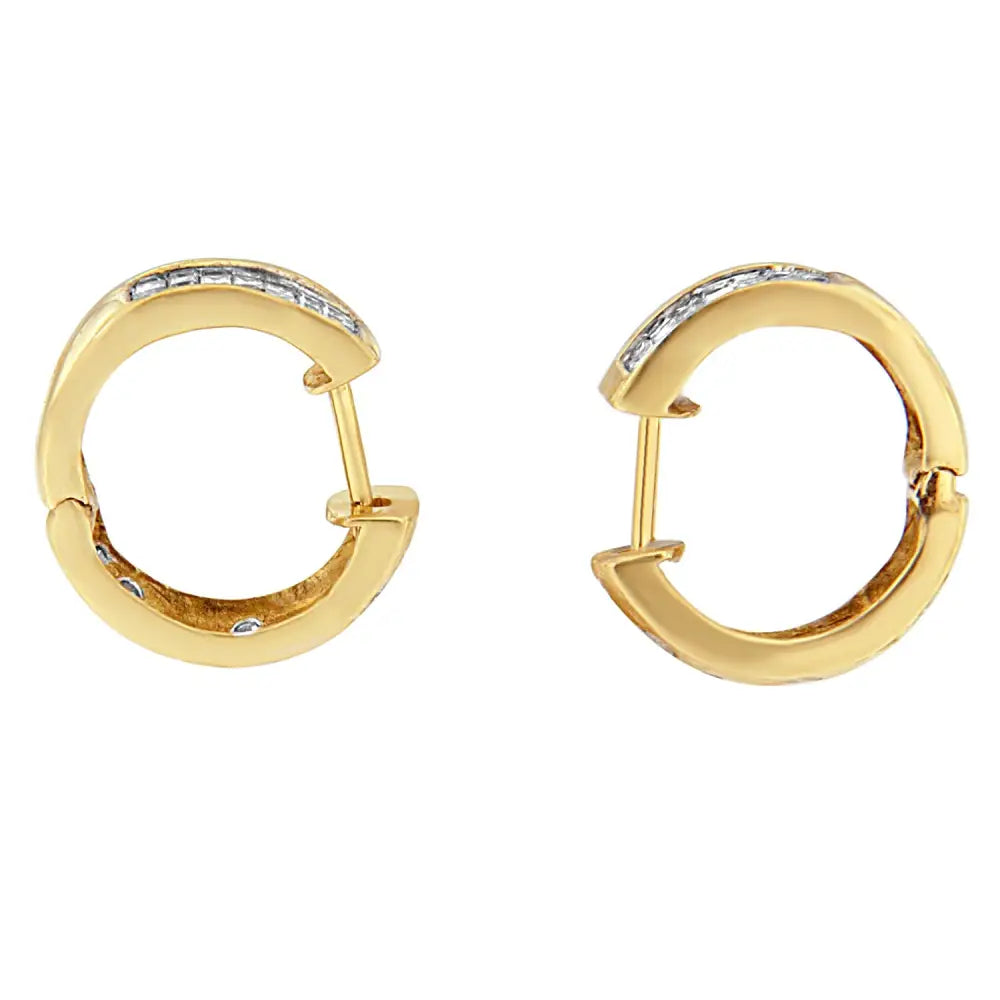 14k Yellow Gold 1/3 Cttw Diamond Hoop Earrings (h-i Vs1-vs2) - Fine Jewelry us Direct