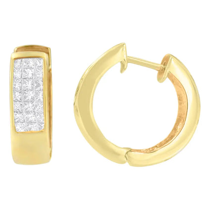 14k Yellow Gold 1/3 Cttw Diamond Hoop Earrings (h-i Vs1-vs2) - Fine Jewelry us Direct