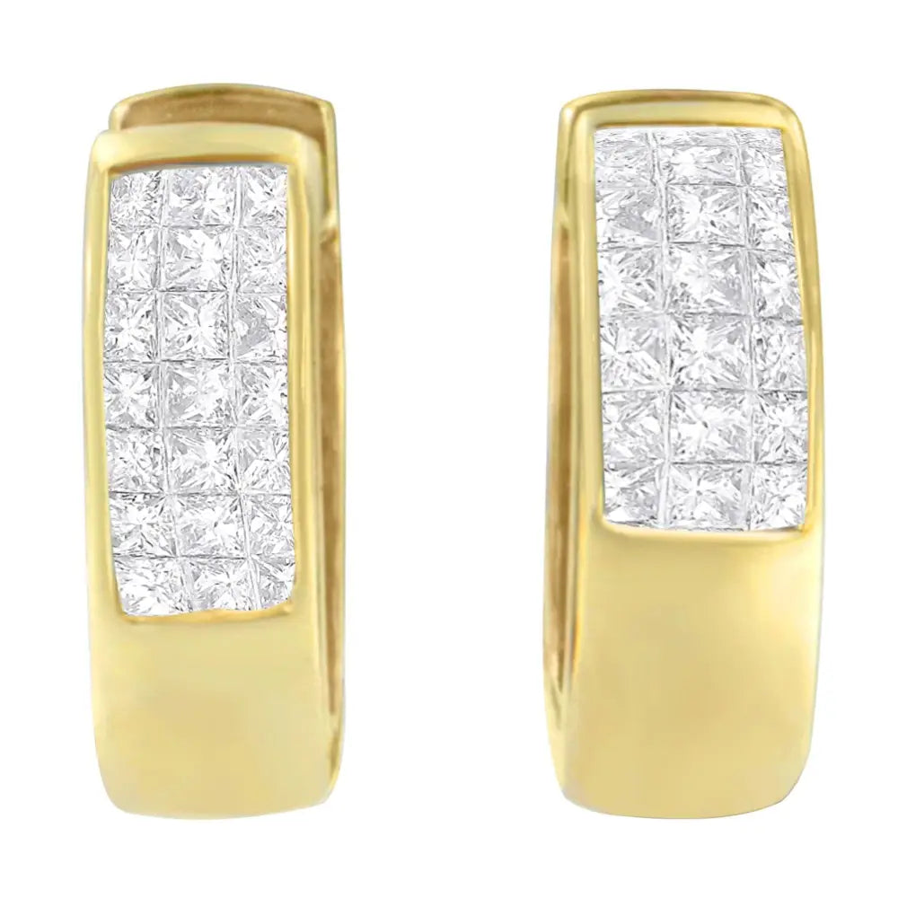 14k Yellow Gold 1/3 Cttw Diamond Hoop Earrings (h-i Vs1-vs2) - Fine Jewelry us Direct