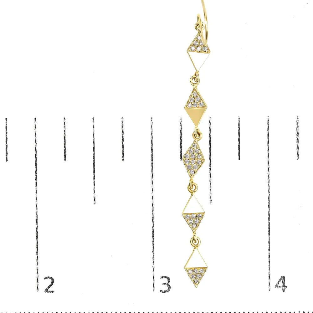 14k Yellow Gold 1/3 Cttw Diamond Studded Kite Drop and Dangle Earrings (h-i Color Si2-i1 Clarity) - Fine Jewelry