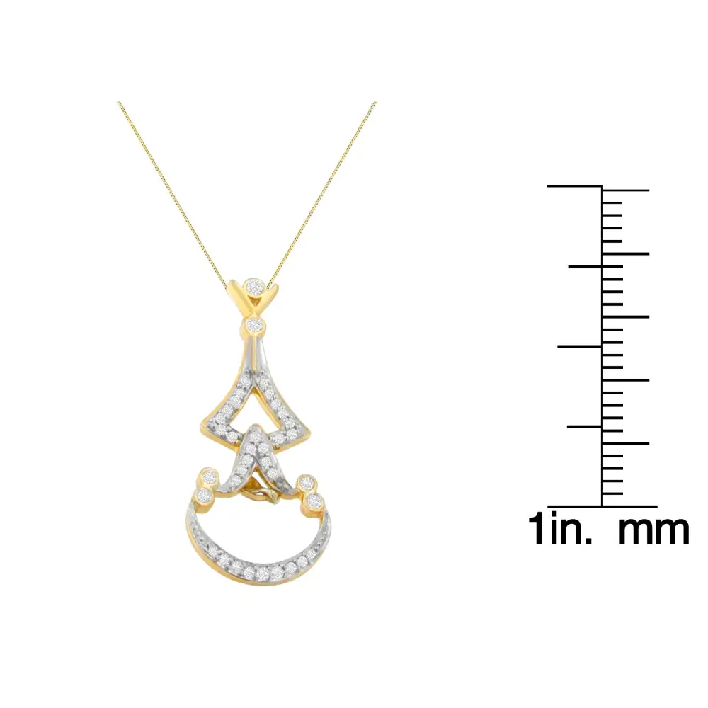 14k Yellow Gold 1/3 Cttw Round Diamond Pendant Necklace (h-i Si2-i1) - Fine Jewelry us Direct