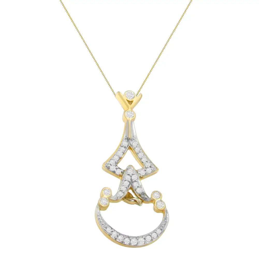 14k Yellow Gold 1/3 Cttw Round Diamond Pendant Necklace (h-i Si2-i1) - Fine Jewelry us Direct