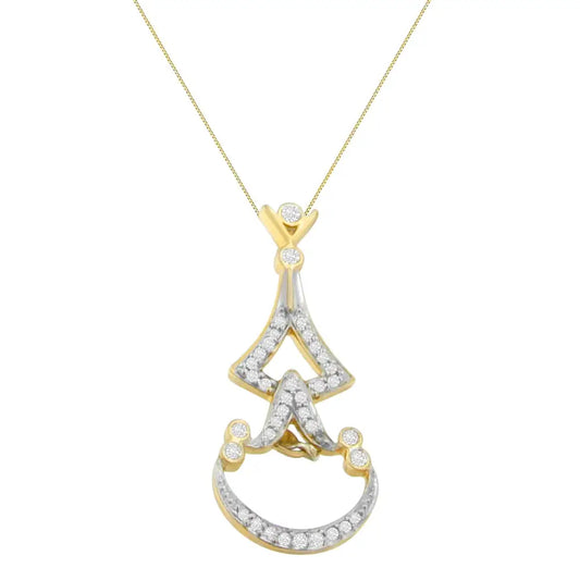 14k Yellow Gold 1/3 Cttw Round Diamond Pendant Necklace (h-i Si2-i1) - Fine Jewelry us Direct