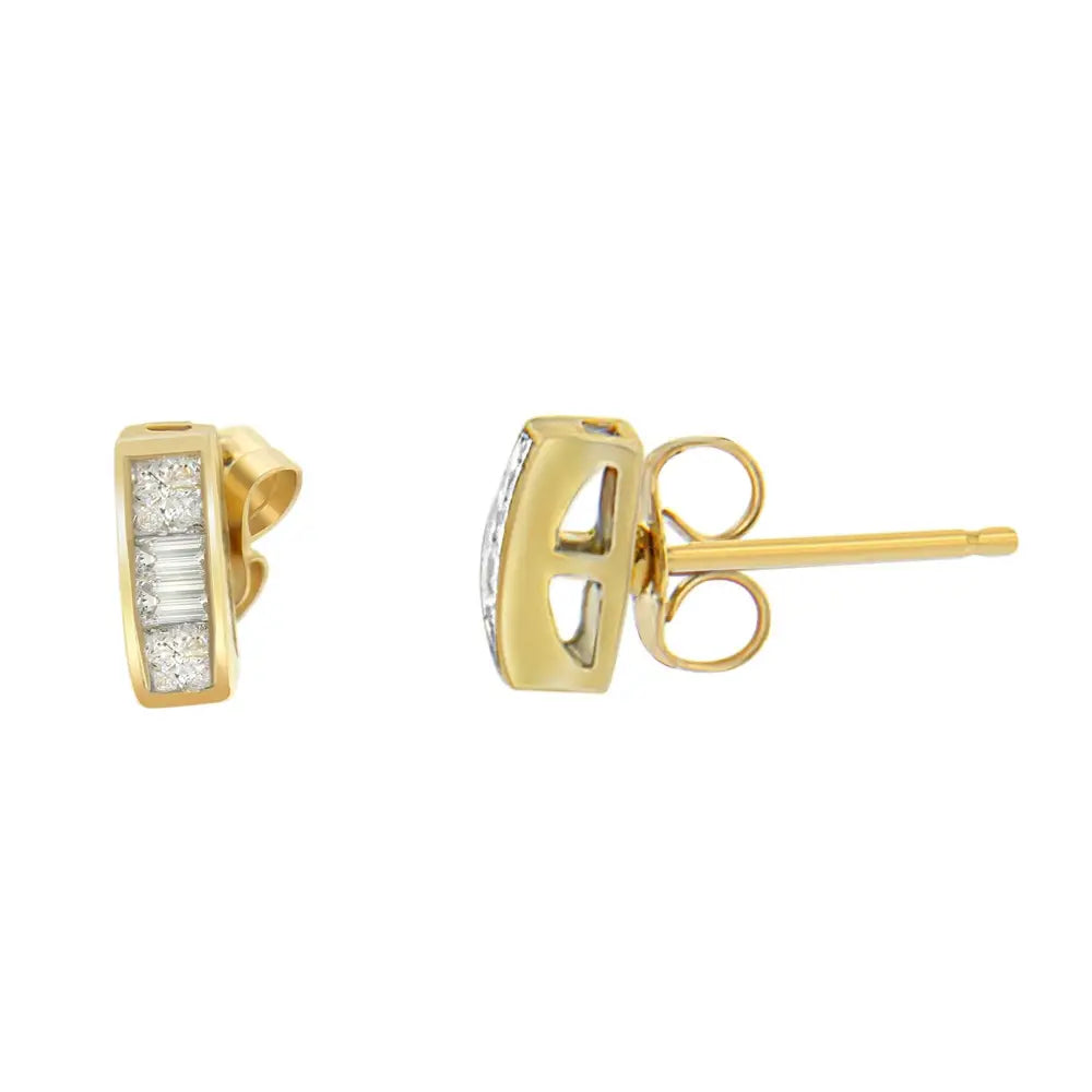 14k Yellow Gold 1/4ct Tdw Diamond Earrings (h-i Si1-si2) - Fine Jewelry us Direct