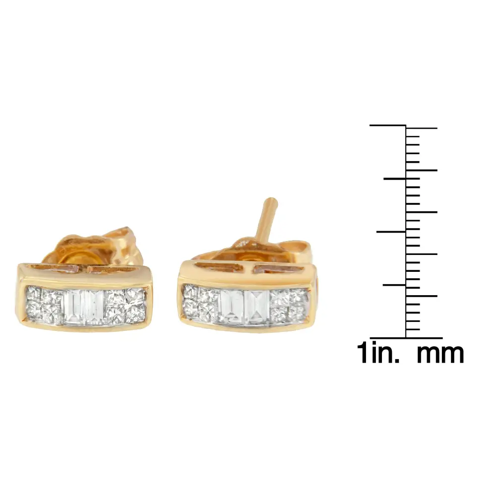 14k Yellow Gold 1/4ct Tdw Diamond Earrings (h-i Si1-si2) - Fine Jewelry us Direct