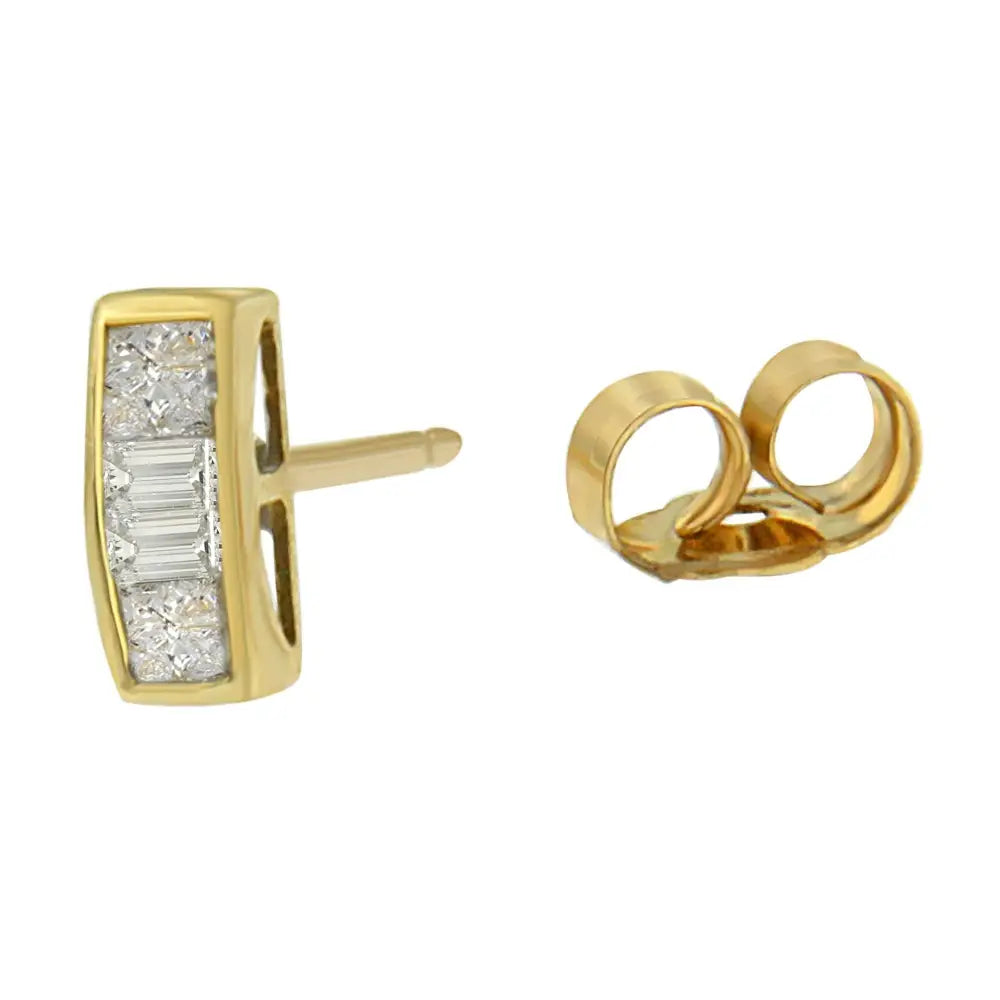 14k Yellow Gold 1/4ct Tdw Diamond Earrings (h-i Si1-si2) - Fine Jewelry us Direct