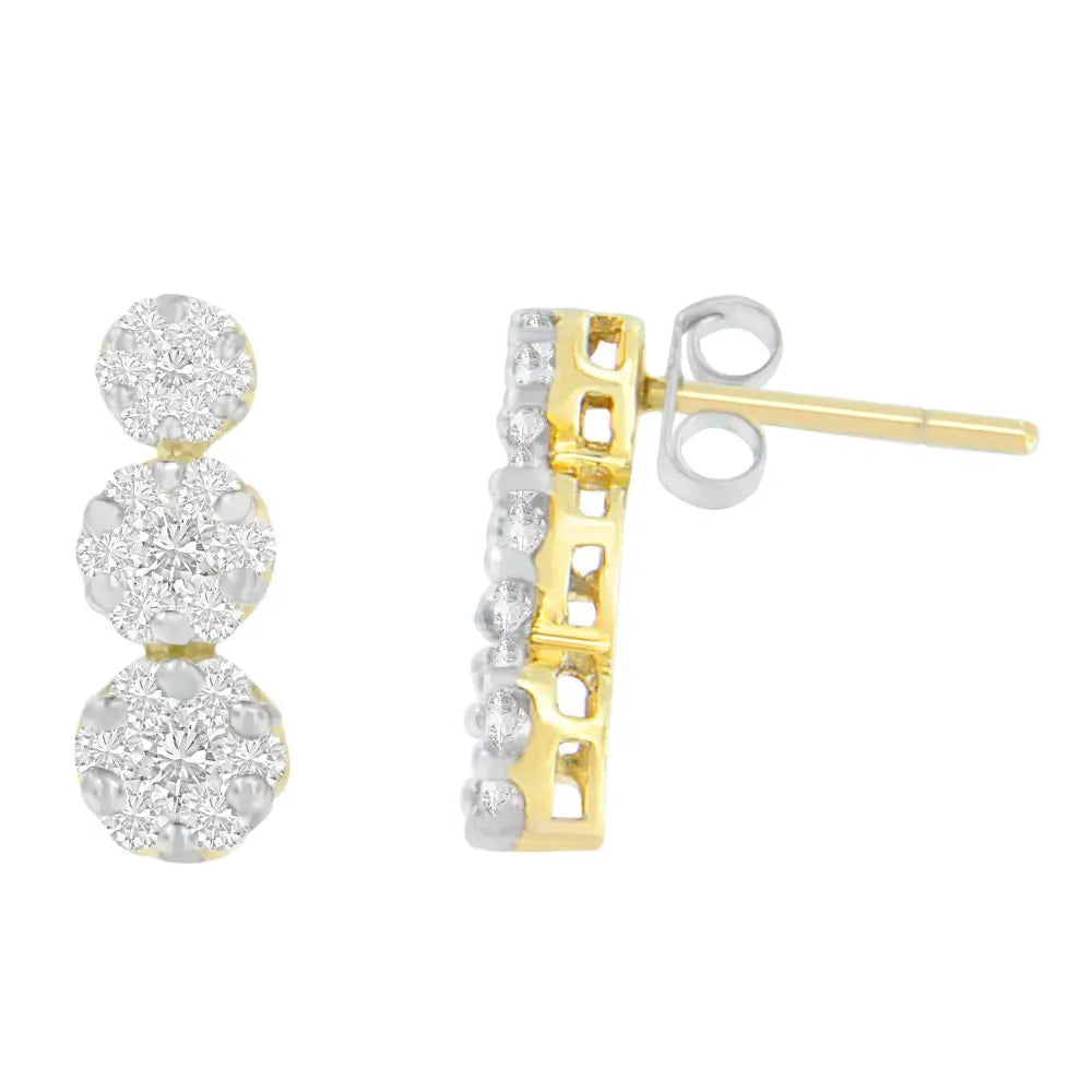 14k Yellow Gold 1 Cttw Diamond Stud Earring (h-i I1-i2) - Fine Jewelry us Direct