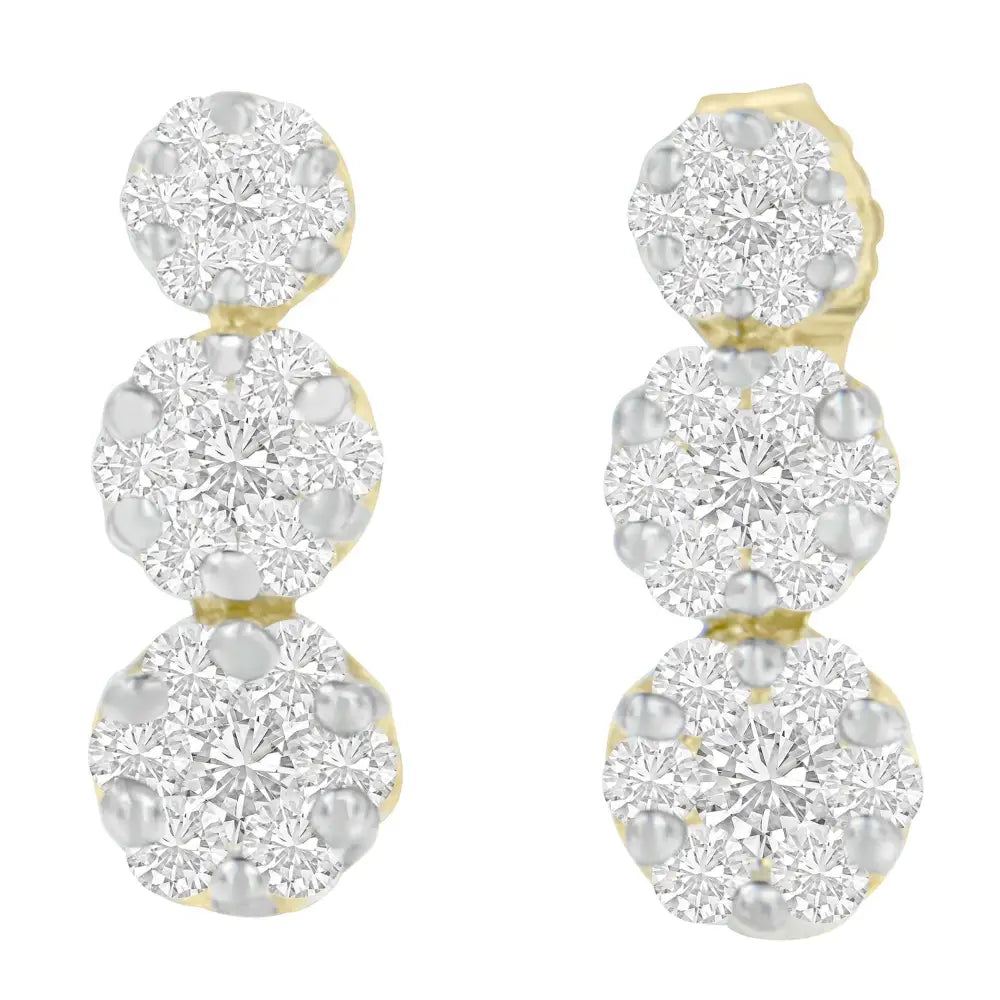 14k Yellow Gold 1 Cttw Diamond Stud Earring (h-i I1-i2) - Fine Jewelry us Direct