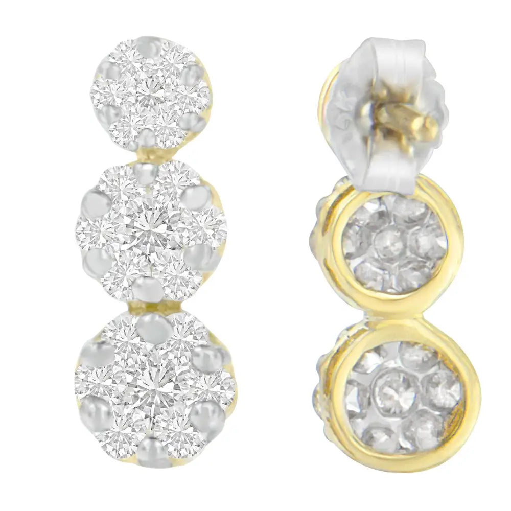 14k Yellow Gold 1 Cttw Diamond Stud Earring (h-i I1-i2) - Fine Jewelry us Direct