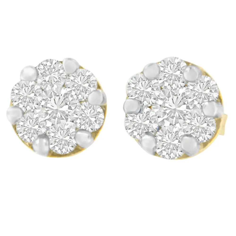 14k Yellow Gold 1 Cttw Diamond Stud Earrings (h-i Si2-i1) - Fine Jewelry us Direct