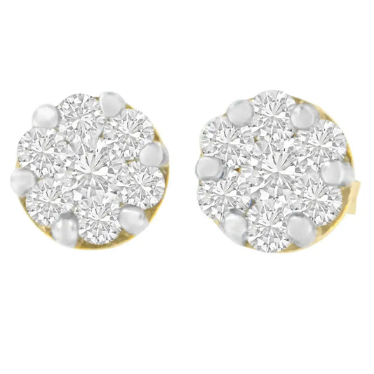 14k Yellow Gold 1 Cttw Diamond Stud Earrings (h-i Si2-i1) - Fine Jewelry us Direct