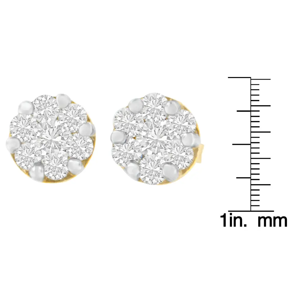 14k Yellow Gold 1 Cttw Diamond Stud Earrings (h-i Si2-i1) - Fine Jewelry us Direct