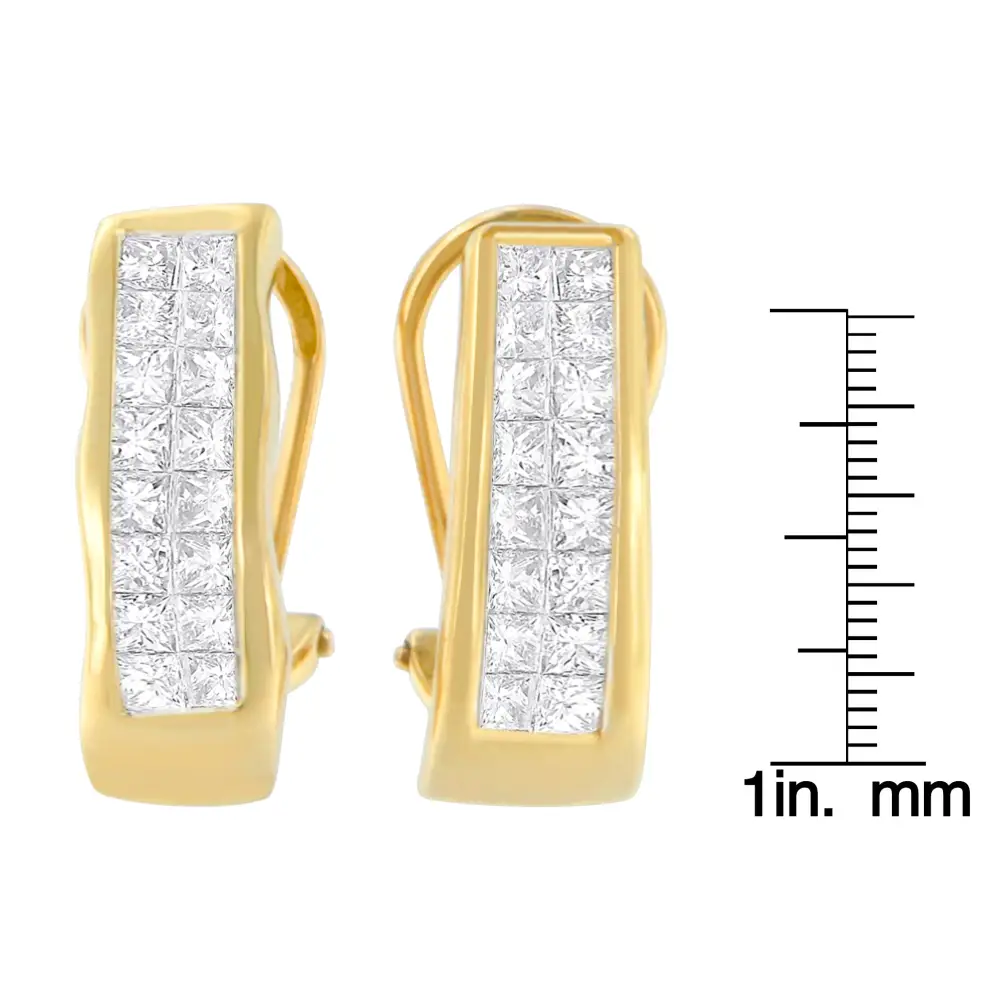 14k Yellow Gold 1 Cttw Princess Cut Diamond Earrings (g-h Vs1-vs2) - Fine Jewelry us Direct