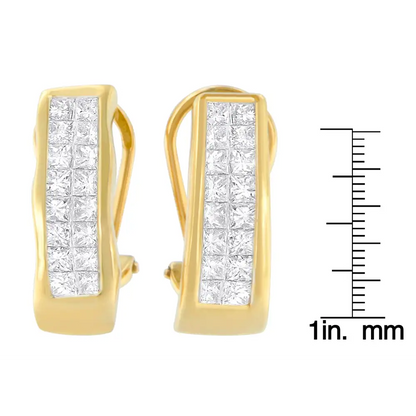 14k Yellow Gold 1 Cttw Princess Cut Diamond Earrings (g-h Vs1-vs2) - Fine Jewelry us Direct