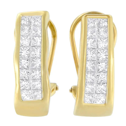 14k Yellow Gold 1 Cttw Princess Cut Diamond Earrings (g-h Vs1-vs2) - Fine Jewelry us Direct