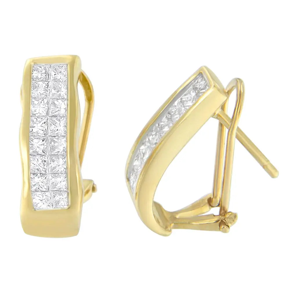 14k Yellow Gold 1 Cttw Princess Cut Diamond Earrings (g-h Vs1-vs2) - Fine Jewelry us Direct