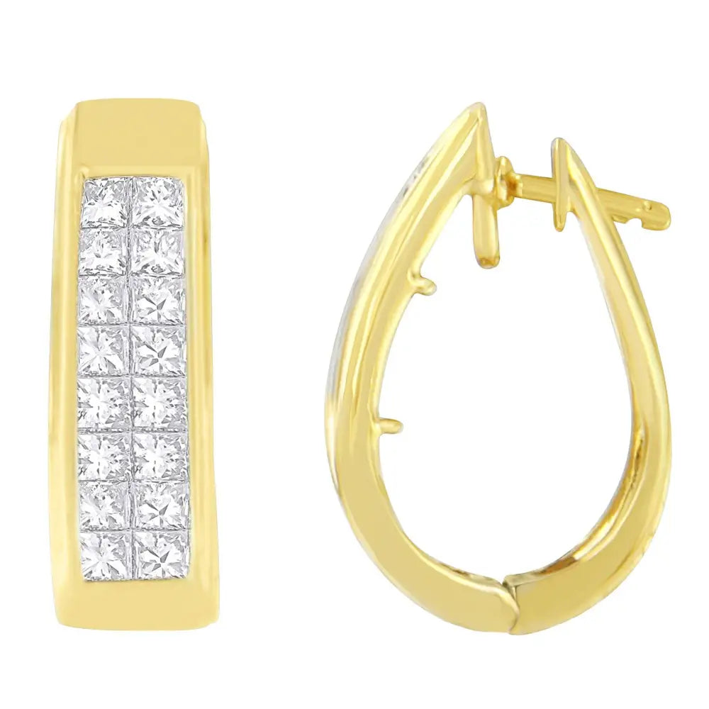 14k Yellow Gold 1 Cttw Princess Cut Diamond Earrings (h-i Vs1-vs2) - Fine Jewelry us Direct