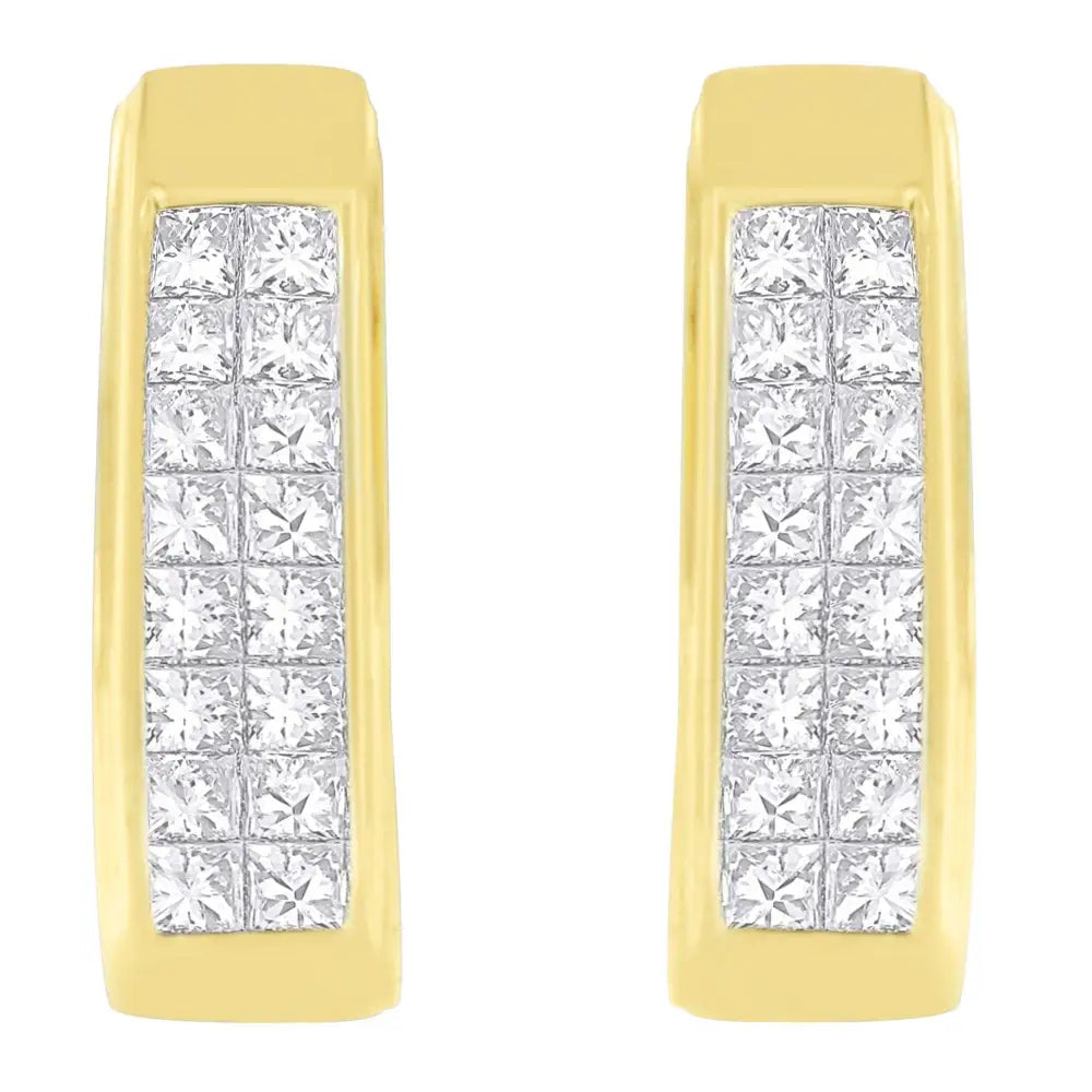 14k Yellow Gold 1 Cttw Princess Cut Diamond Earrings (h-i Vs1-vs2) - Fine Jewelry us Direct