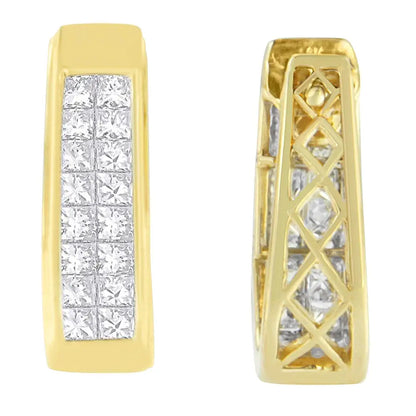 14k Yellow Gold 1 Cttw Princess Cut Diamond Earrings (h-i Vs1-vs2) - Fine Jewelry us Direct