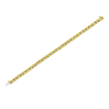 14k Yellow Gold 10.0 Cttw Round-brilliant Diamond Classic 7’’ Tennis Bracelet (j-k Color I1-i2 Clarity) - Fine