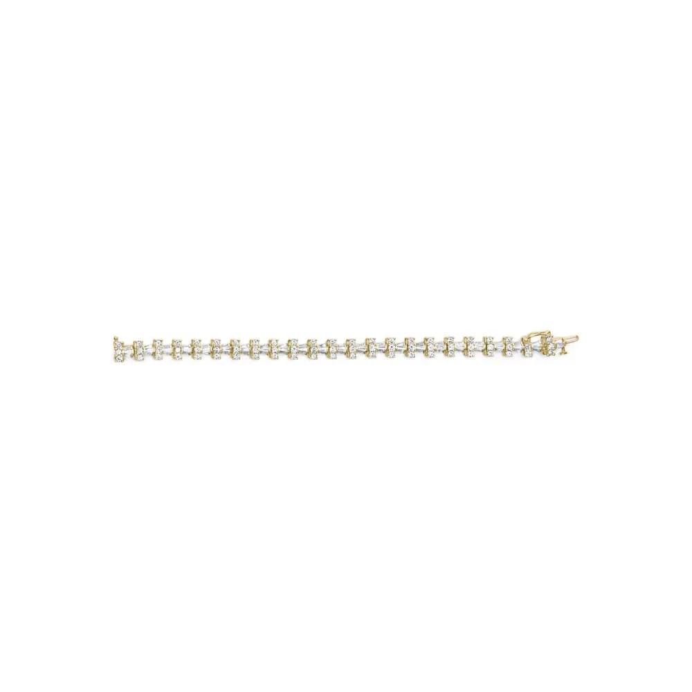 14k Yellow Gold 10 1/2 Cttw Diamond Tapered Baguette Sunburst Link Bracelet (h-i Color Si1-si2 Clarity) - Size