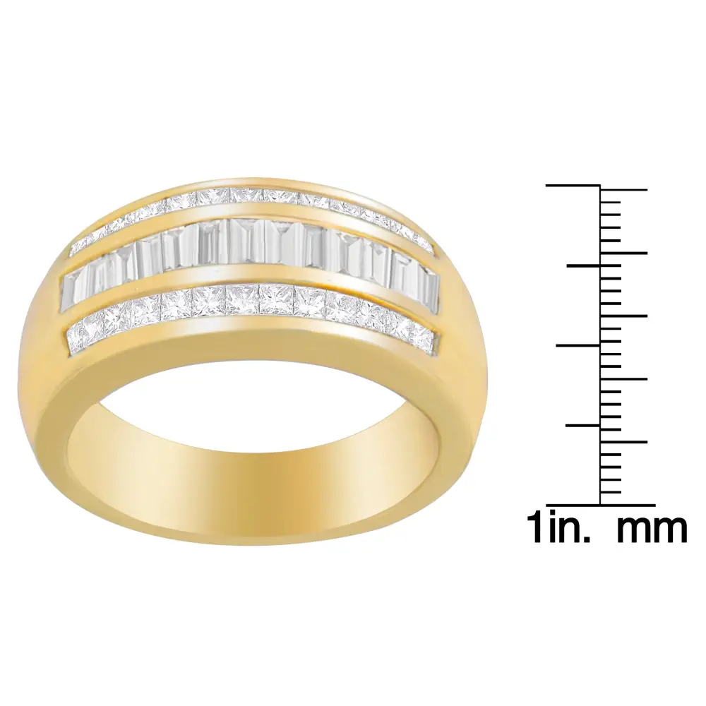 14k Yellow Gold 1ct. Tdw Princess and Baguette-cut Diamond Ring(h-i Si1-si2) - Fine Jewelry us Direct