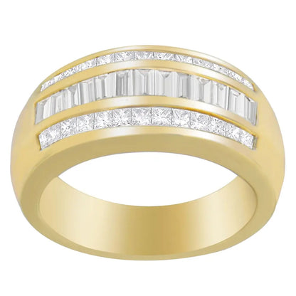 14k Yellow Gold 1ct. Tdw Princess and Baguette-cut Diamond Ring(h-i Si1-si2) - Fine Jewelry us Direct