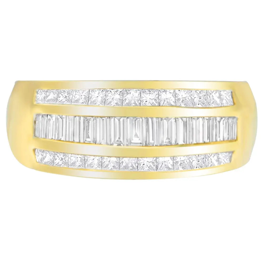 14k Yellow Gold 1ct. Tdw Princess and Baguette-cut Diamond Ring(h-i Si1-si2) - Fine Jewelry us Direct