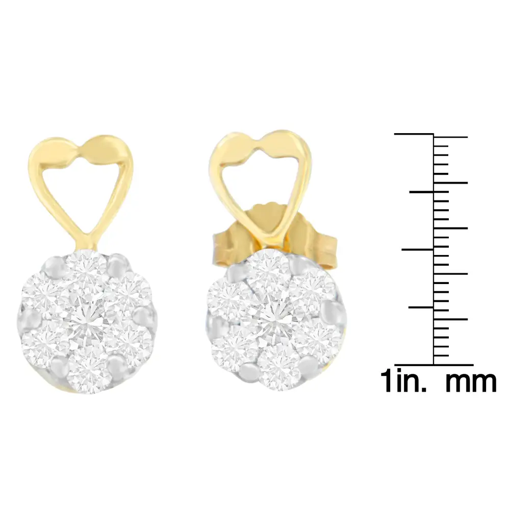 14k Yellow Gold 1ct. Tdw Round-cut Diamond Earrings (i-j,si2-i1) - Fine Jewelry us Direct